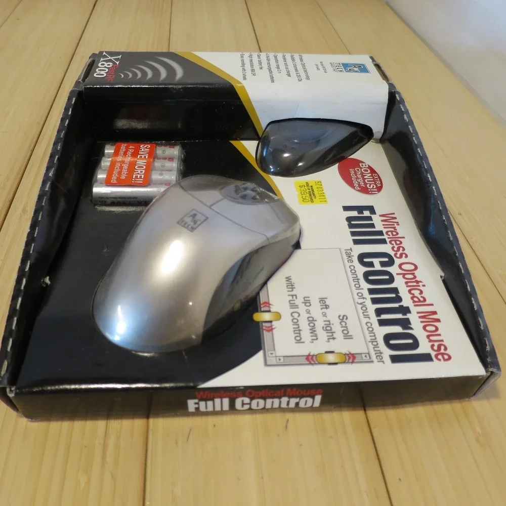 NOS - A4 Tech RFOP-49 RP-649 X800 Wireless Optical Mouse with Dual Scroll Wheels